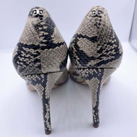 SAM EDELMAN leather pointed toe animal print pump heels Size 8.5 - Picture 10 of 11